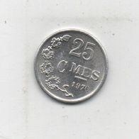 Münze Luxemburg 25 Centimes 1970