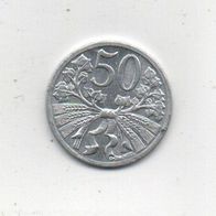 Münze Tschechoslowakei 50 Heller 1951