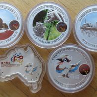 Set 5x 1 Unze Silber Shanghai World Expo 2010 Australian Pavilion Komplettserie