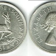 Süd-Afrika Silber 5 Shillings 1958 Königin Elizabeth II. (1952-2022)