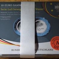 5 x 10 Euro Sammlerm. BRD 2021 "Luft bewegt - Auf dem Wasser" A-J, PP, OVP im Blister