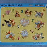 Kinderpuzzle Babypuzzle Tiere erste Zahlen 1 - 10 ab 18 Monate Maße ca. 37 cm x 29 cm