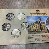 5 x 2 Euro BRD 2009 Saarland "Ludwigskirche Saarbr." St, Neu, OVP im Blister von BTN