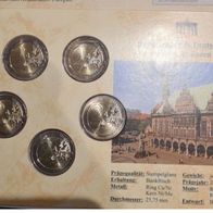 5 x 2 Euro BRD 2010 Bremen "Rathaus und Roland" St, Neu, OVP im Blister v. BTN