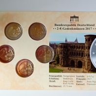 5 x 2 Euro BRD 2017 Rheinland-Pfalz "Porta Nigra" St, Neu, OVP im Blister v. BTN