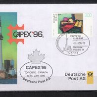 BRD / Bund 1996 Ausstellungsbeleg Capex ´96 Toronto mit MiNr. 1845 Sonderstempel