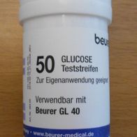 Beurer GL 40 Blutzucker - 50 Teststreifen - NEU