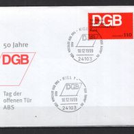BRD / Bund 1999 Sonderbeleg 50 Jahre DGB MiNr. 2083 Sonderstempel Kiel