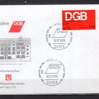 BRD / Bund 1999 Sonderbeleg 50 Jahre DGB MiNr. 2083 Sonderstempel Kiel -1