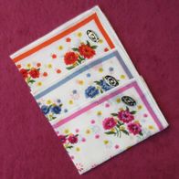 NEU: 3x DDR chinesische Taschentücher 25 x 25 cm Baumwolle Stoff Blumenmuster 1