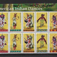 010) USA 1996 Indianertänze Mi. Nr. 2730/34 8er Block ungestempelt