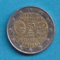 Deutschland 2 Euro 2013 D 50 Jahre Elysee Vertrag
