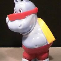 Ü-Ei Figur 1990 Happy Hippos im Fitnessfieber - Hippi Hippo mit Brille - Text!