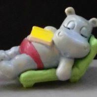 Ü-Ei Figur 1992 Happy Hippos auf dem Traumschiff - Träumer Tommy - unbem. Sonnenliege