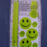 Reflektor Sicherheitsset Reflektoren Klapparmband Tatzen-Sticker Smiley Sticker Anhän