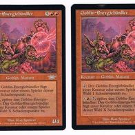 2x "Goblin-Energiebündler", Uncommon aus "Legionen", Erhaltung siehe Text