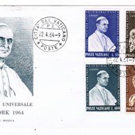 Vatikanisches FDC RODIA Weltausstellung NEW YORK 1964