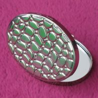 Taschenspiegel klappbar doppelseitig Metall silber Make-up Klapp Spiegel vergröß