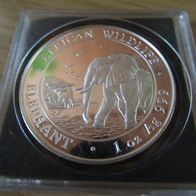 Somalia Elefant 2010, 1oz 999 Silber, 100 Shillings, gekapselt