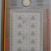 2001, BRD, Numisblatt: Bundesverfassungsgericht + 10-Mark-Silbermünze (.925)