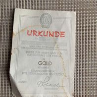 DDR, Ostalgie Urkunde Sportabzeichen der Deutschen Demokratischen Republik