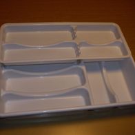 Besteckkasten mit verschiebbarem Einsatz, weiß, ca. 39 x 30 x 7,5 cm, Plast Team 1392