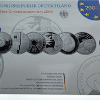 Deutschland Silber-Set PP/Proof 6 x 10 Euro 2004 im Original Folder