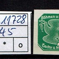 Los H11728: Böhmen & Mähren Mi. 45 * *