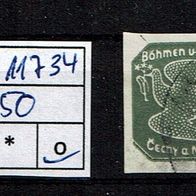Los H11734: Böhmen & Mähren Mi. 50, gest