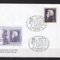 BRD / Bund 2002 Schleswig-Holstein Musikfestival 2002 Beleg mit MiNr. 1571 Sonderstem