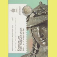 San Marino 2 Euro 2016 BU Donatello Bardi, Sondermünze im Original Blister