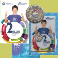 San Marino 2 Euro 2012 BU 10 Jahre Euro Bargeld Sondermünze