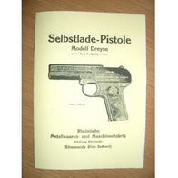 Beschreibung Pistole Model "Dreyse" Sömerda