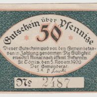 Tönis-Notgeld 50 Pfennig vom 5.11.1920, gebrauchte Erhaltung