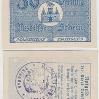 Tribsees-Notgeld 50 Pfennig vom 1.1.1922, selten mit Stempel