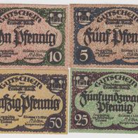 Triebes-Notgeld 5,10.25,50 Pfennig vom 1.3.1920,4 Scheine
