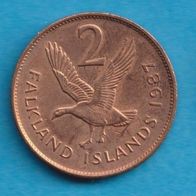 Falkland Island 2 Pence 1987