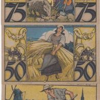 Twistringen-Notgeld 25,50,75 Pfennig vom 28,9.1921, 3Scheine