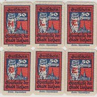 Uelzen-Notgeld 10x50 Pfennig Uhlenköper-rot bis 1.7.1922,10 Scheine