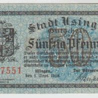 Usingen-Notgeld 50 Pfennig vom 1.9.1918