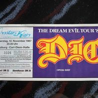 alte Konzertkarte, Dio, 12.11.1987 in Würzburg (T#)