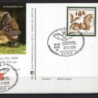BRD / Bund 1999 Sonderpostkarte Briefmarkenschau mit MiNr. 2086 Sonderstempel Kiel -1