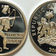 SIERRA LEONE 10 Dollars 2003 Silber Proof/ PP "XXVIII. Olympiade Athen 2004"