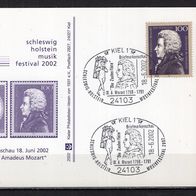 BRD / Bund 2002 PK Schleswig Holstein Musik Festival 2002 mit MiNr. 1571 Sonderst