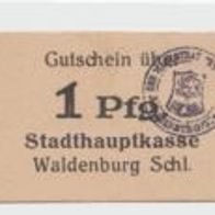 Waldenburg-Schlesien-Notgeld 1,2,2 Pfennig, ohne D. Karton Papier 3 Verschiedene