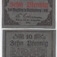 Waldenburg-Schlesien-Notgeld 10 Pfennig bis 31.12.1918 Serie I Nr.2069 rot, selten