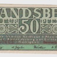 Wandsbeck-Notgeld 50 Pfennig bis Dez.1919