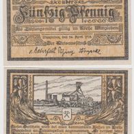 Wanzleben-Notgeld 50 Pfennig vom 26.4.1918 Kz.-C 01088 rot, nicht häufig