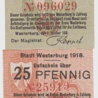 Westerburg-Notgelg 10,25 Pfennig vom 1.10.1918, 2 Scheine