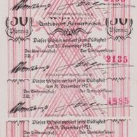 Westerhorn-Notgeld 20,30,40,60,70 Pfennige vom 21.12.1921, 5 Scheine